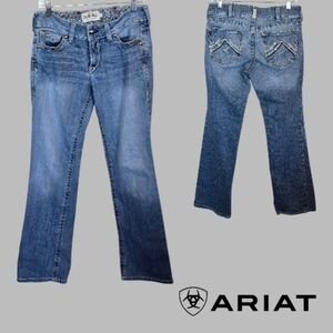 ARIAT Western Mid Rise Bootcut Denim Casual Cotton Blend Jeans Womens 30 X32